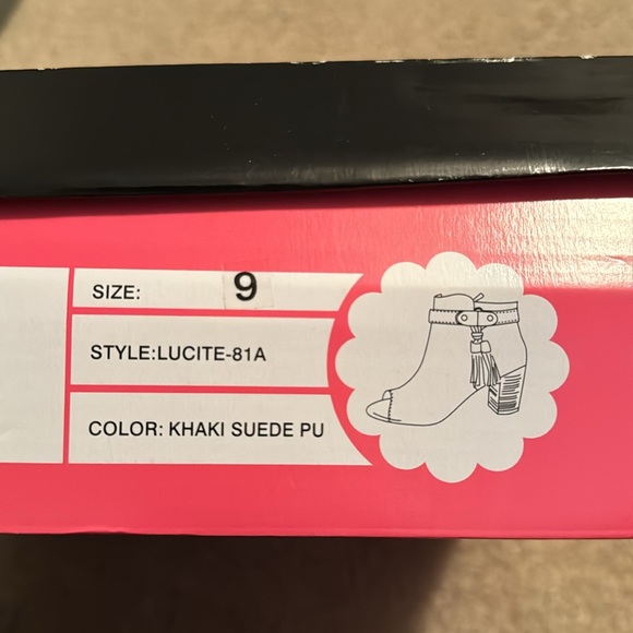 Charlotte Russe Lucite Booties Size 9 Color Khaki - Picture 13 of 13
